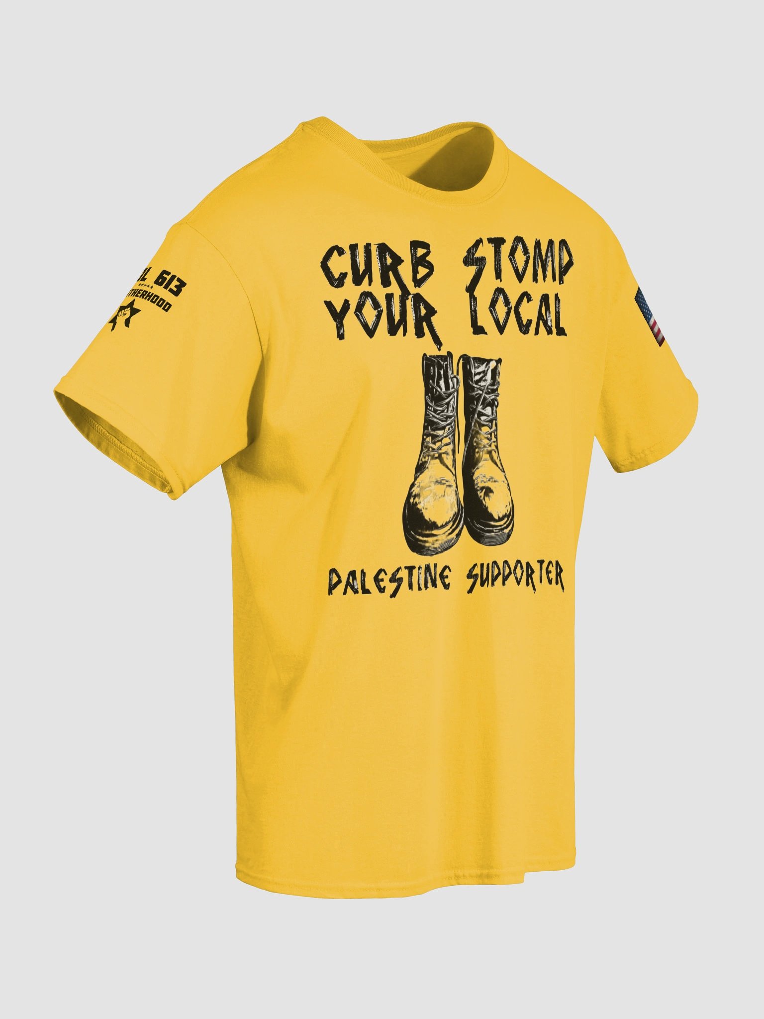CURB STOMP YOU LOCAL PALESTINE SUPPORTER JDL 613 BROTHERHOOD Heavyweight Tee product image (4)