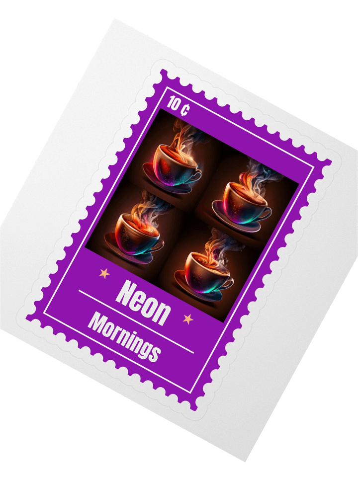 Neon Mornings Kiss Cut Sticker product image (2)