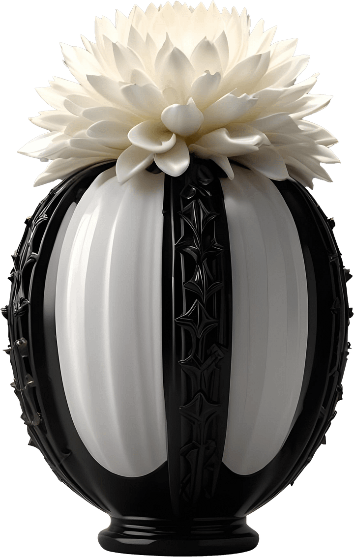Monochrome Elegance Vase – Black & White Signature, PNG product image (1)