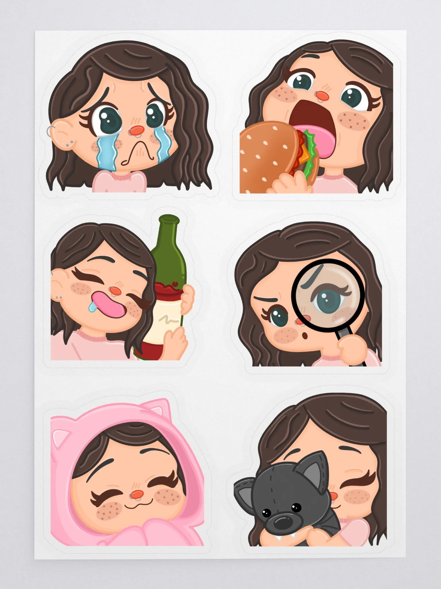 Angela Rose Emote Sticker Sheet product image (1)