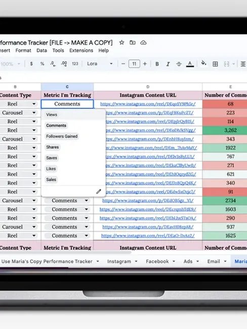 Maria’s Copy Performance Tracker product image (1)