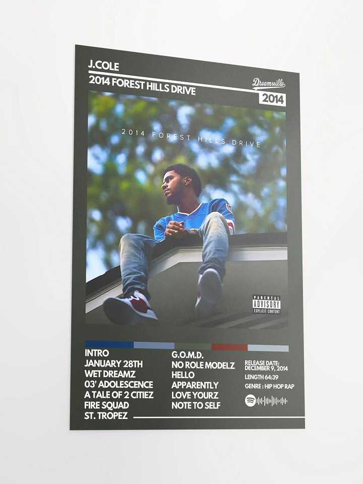 J COLE 2014 FOREST HILLS DR ALBUM POSTER product image (4)