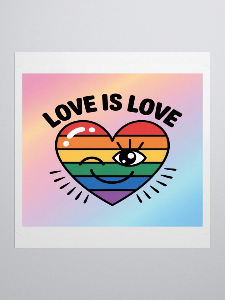 Love Is Love Rainbow Heart Sticker - Exclusive Vinyl Design for LGBTQ+ Pride product image (3)