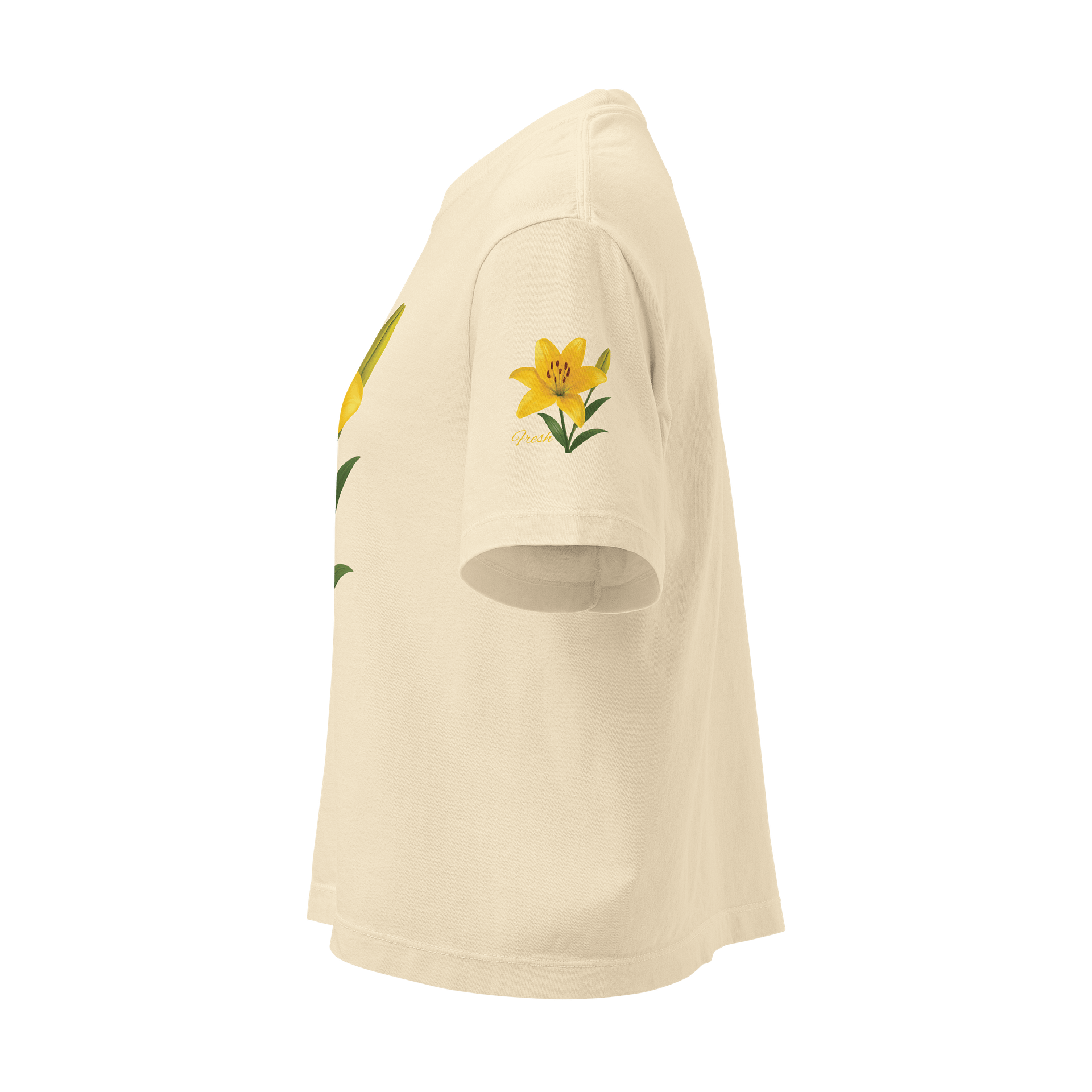 Fresh Yellow Lily Flower – Botanical Floral Boxy Tee product image (8)