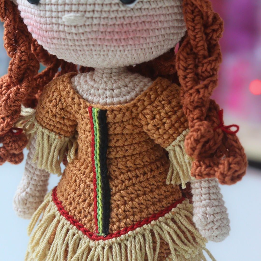 Amigurumi Native American Girl – Crochet Doll Pattern PDF Tutorial (Instant Download) product image (7)