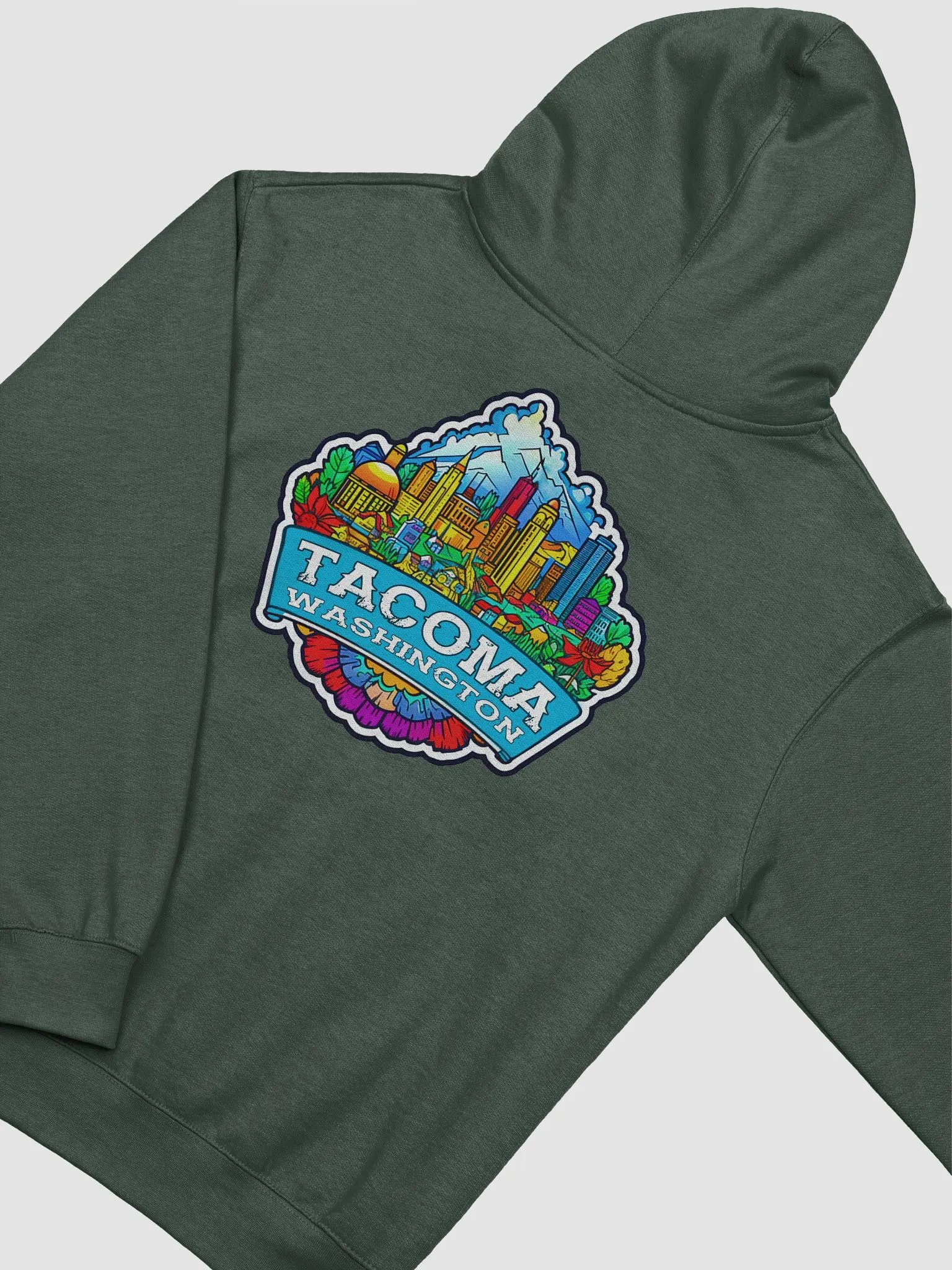 Tacoma Washington - PNW Vibes Cityscape Hoodie product image (12)