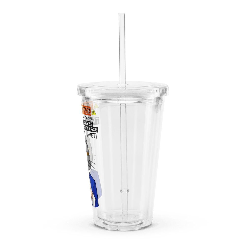 Trade Offer Human-Cat Meme Clear Plastic Tumbler product image (4)