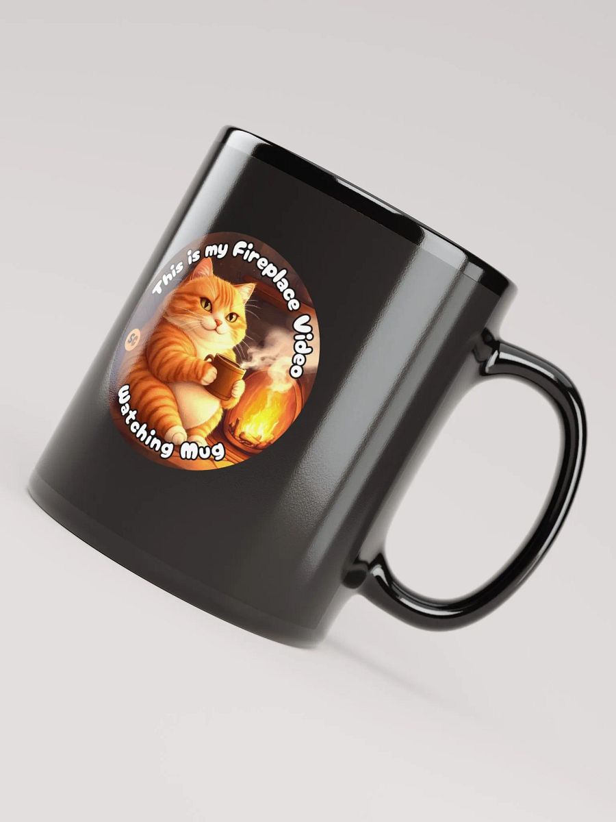 Cozy Cat - This is my Fireplace Watching Mug | Black Glossy Mug product image (7)