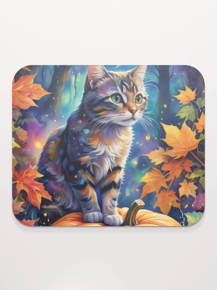 Mystical Cat on Pumpkin Mouse Pad product image (3)