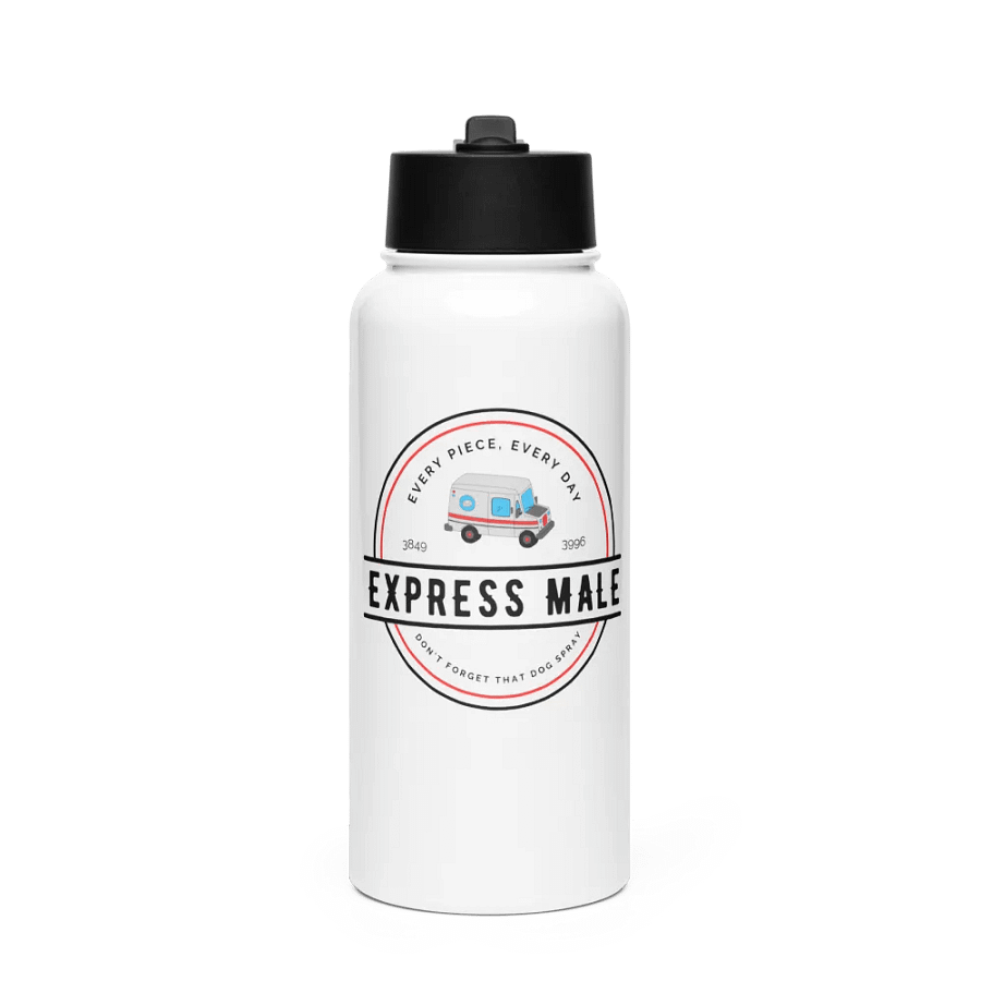 Express Male LOGO Stainless Steel Water Bottle - WHITE product image (1)