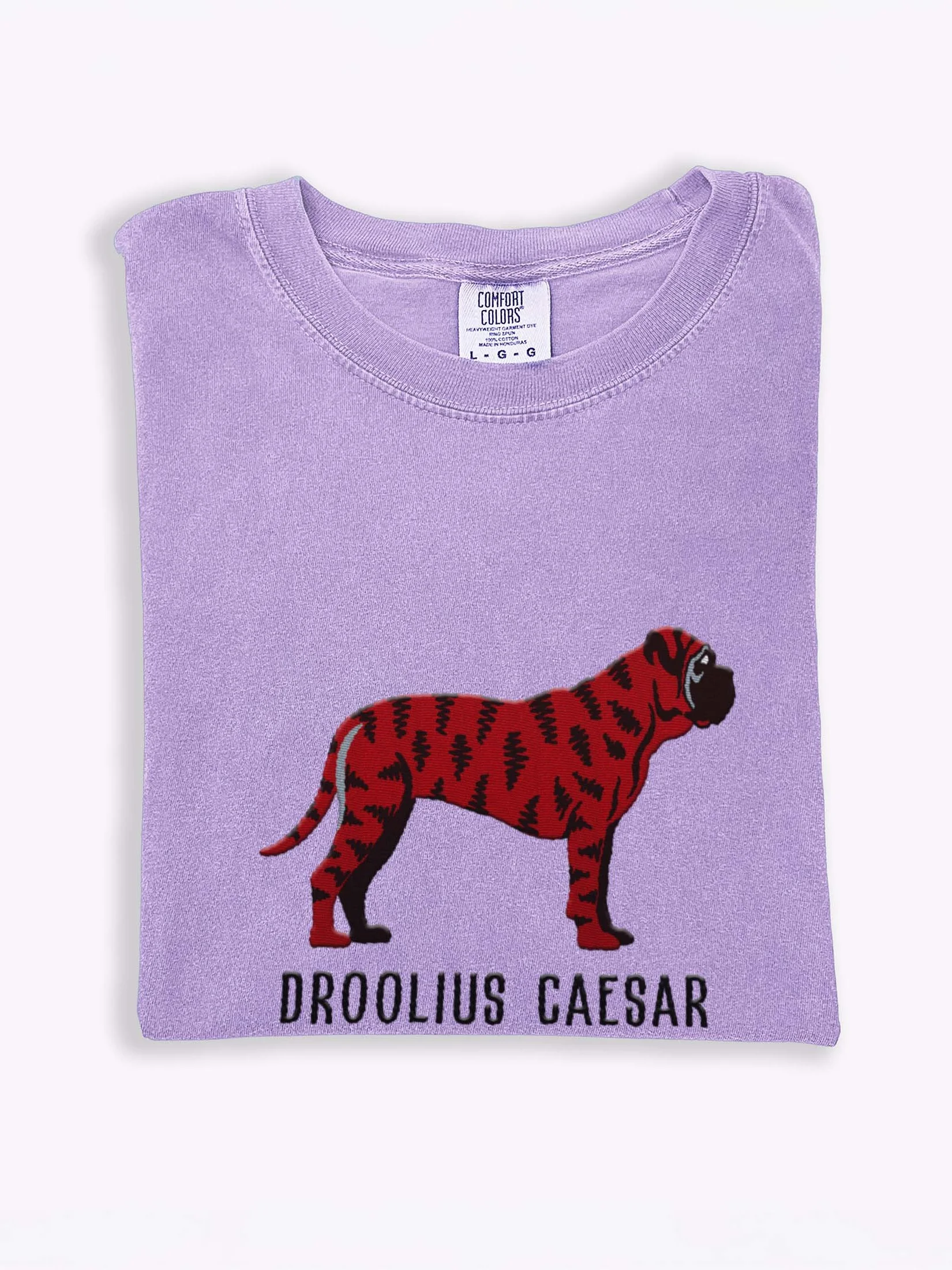 Droolius Caesar T-Shirt(Embroidered) of an English Mastiff(Brindle) product image (1)