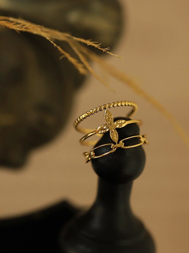 Bohemian Multi-Band Flower Ring | 18K Gold Plated product image (3)