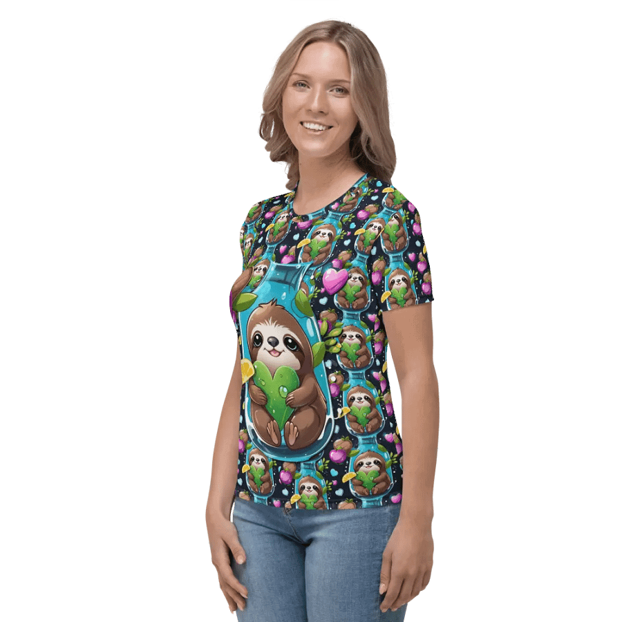 Kawaii Sloth All Over Print T-shirt product image (5)