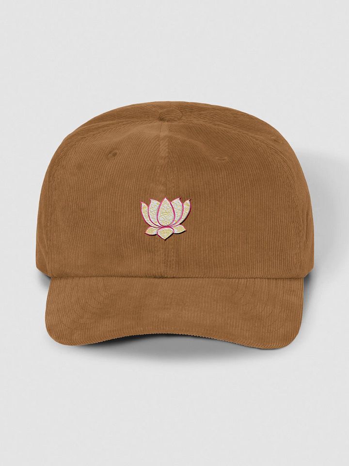 Golden Lotus Corduroy Dad Hat product image (1)