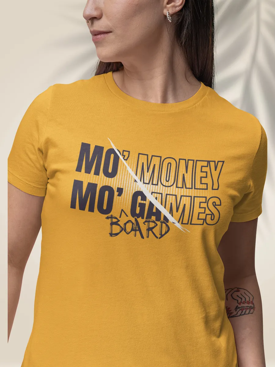 90s Rap Shirt for Board Gamers, Cool Unisex Gamer Gold T-shirt, Mo Money Mo Board Games product image (1)