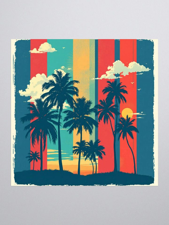 Retro Sunset Kiss Cut Stickers product image (3)