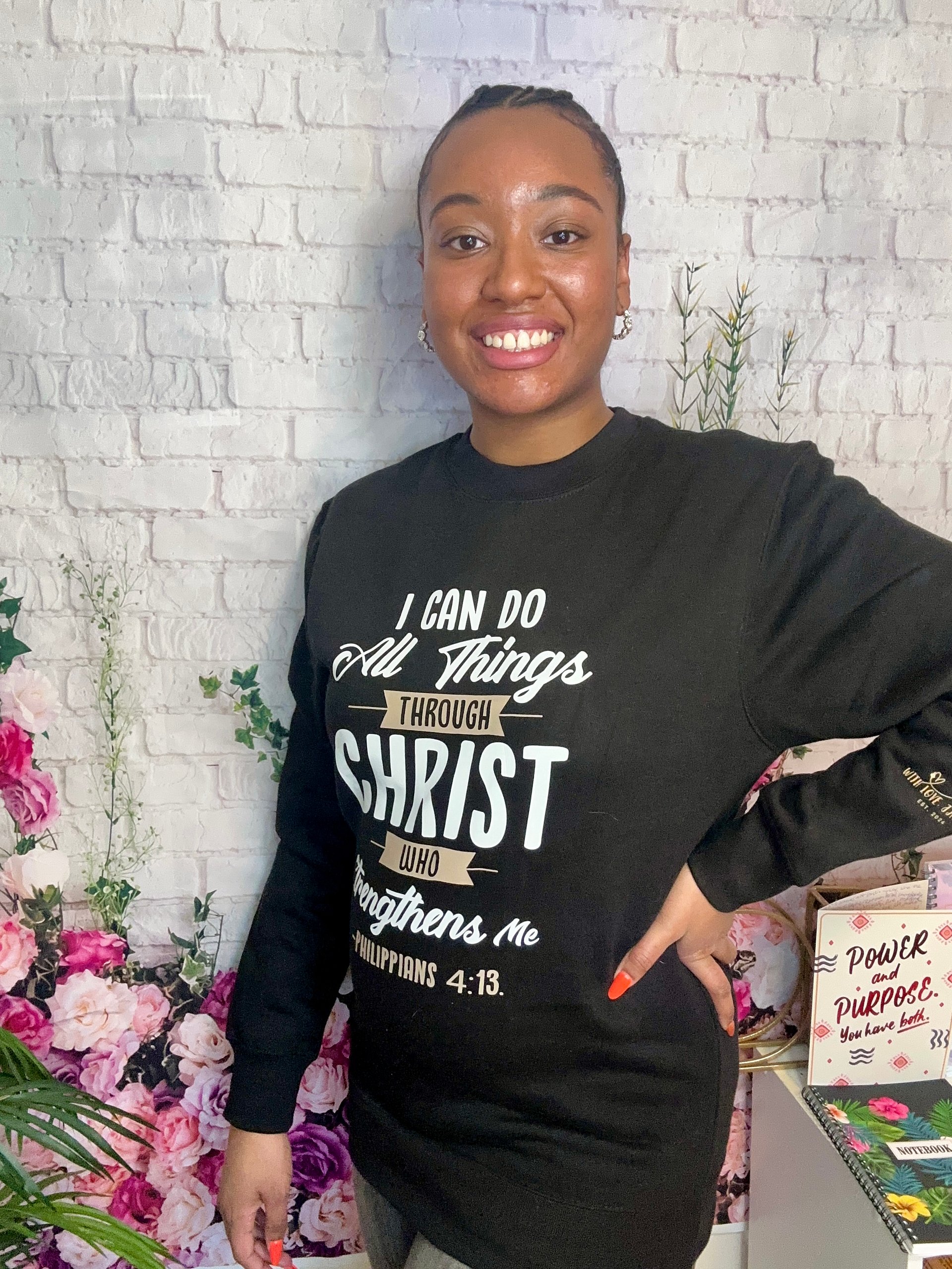 I CAN DO ALL THINGS THROUGH CHRIST WHO STRENGTHENS ME CREWNECK SWEATSHIRT product image (2)