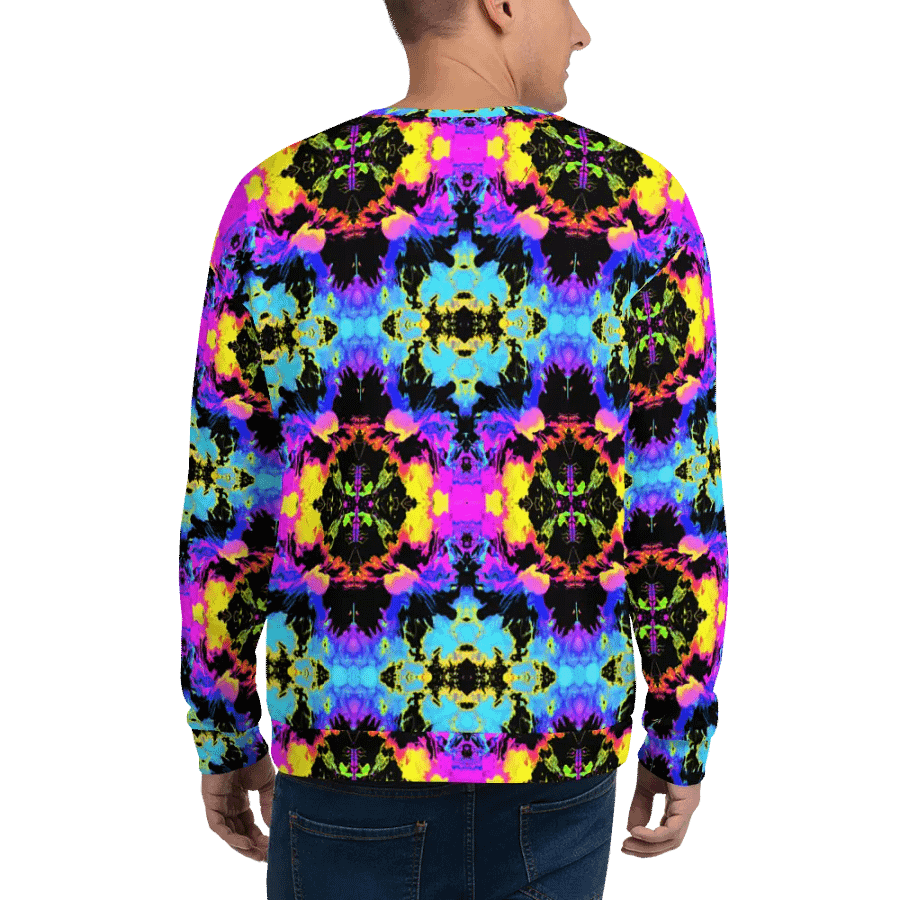 Abstract Neon Melting Daises Unisex Sweatshirt product image (9)