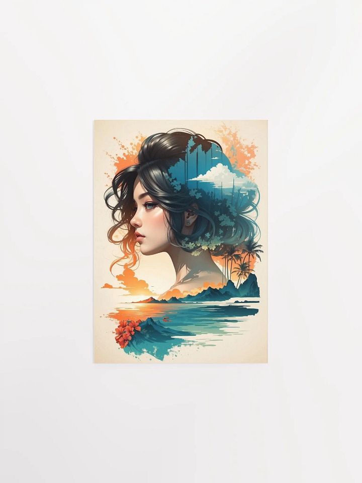Island Harmony: Double Exposure Elegance