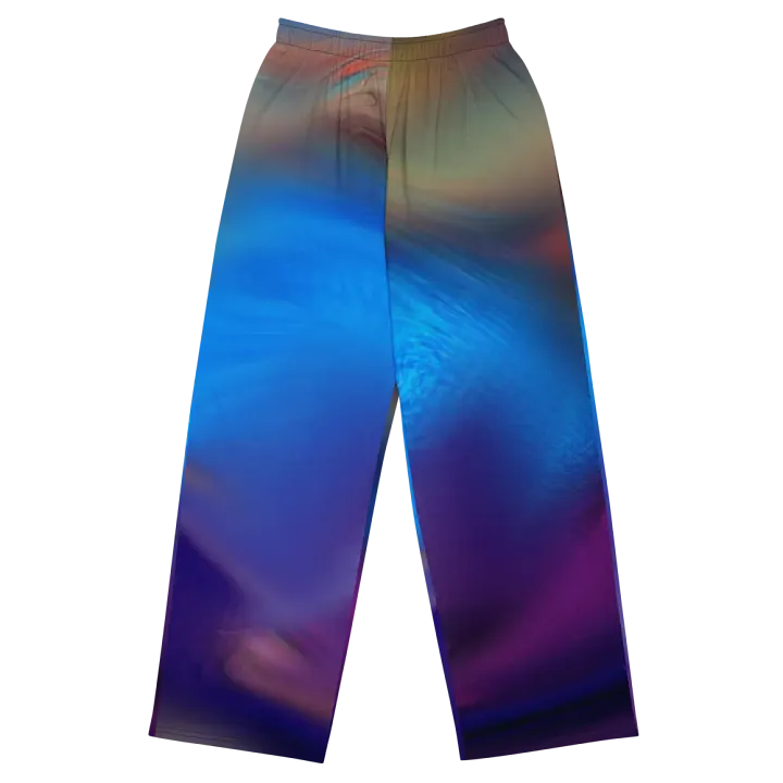 Rainbow Colorful Pattern Unisex Wide Leg Pants | Colorful Pants product image (2)