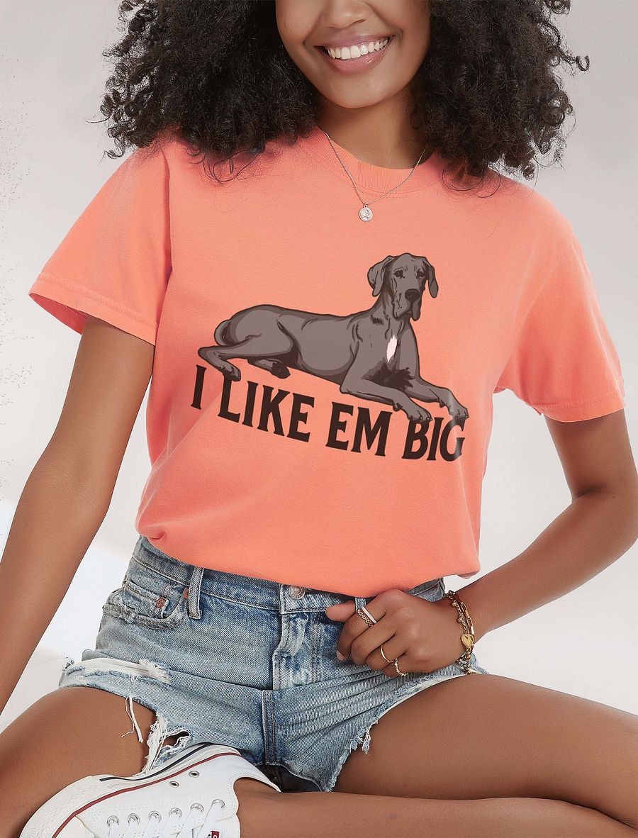 I Like Em Big T-Shirt of a Great Dane (Blue) | Funny T-Shirt for Great Dane Paw-rents product image (26)