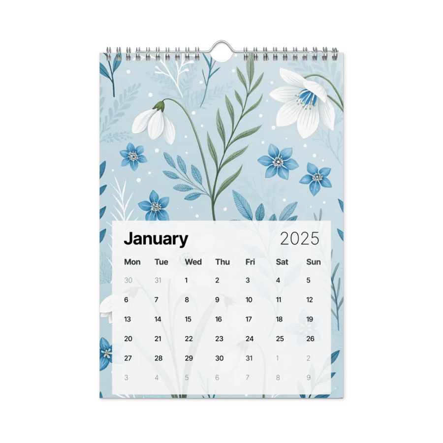 SEAMLESS FLORAL PATTERN WALL CALENDAR 2025 product image (6)