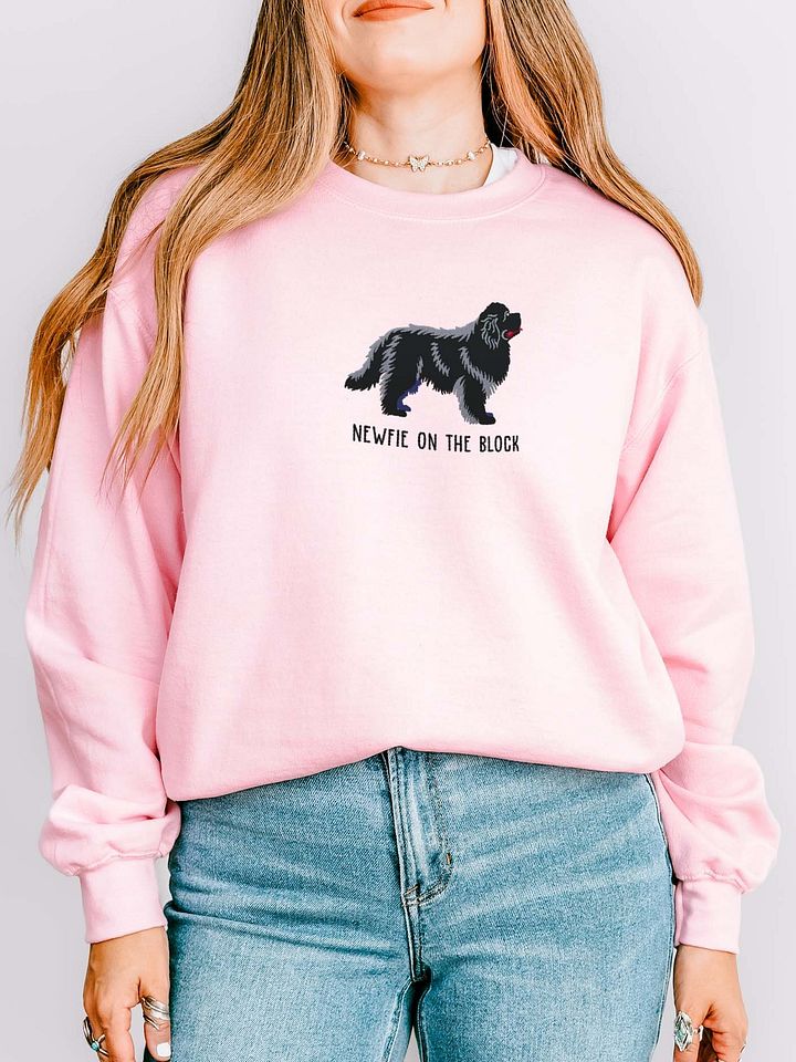 Newfie on the Block Sweatshirt (Embroidered) of a Newfoundland(Black) product image (2)