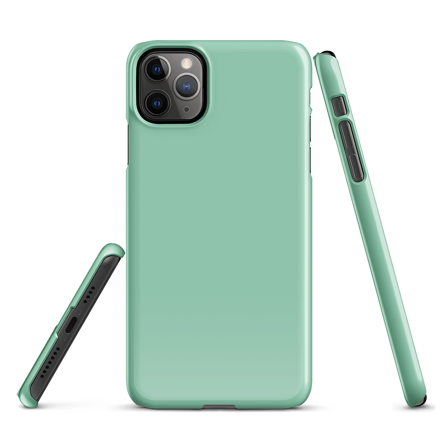 Caribbean Sea Blue Green Solid Colour iPhone® Glossy Snap Case product image (1)