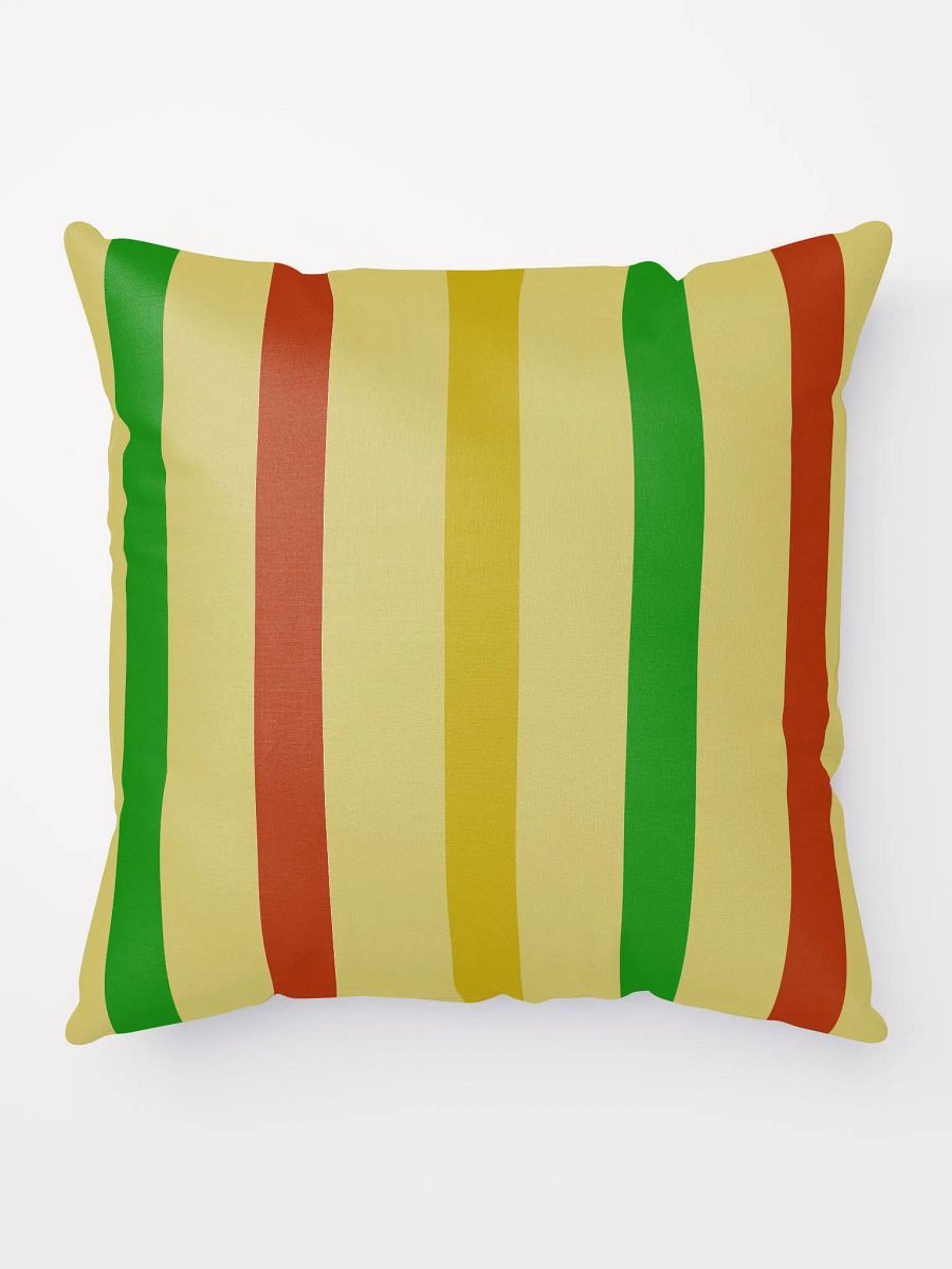 Gold, Red and Green Stripes Throw Pillow product image (10)