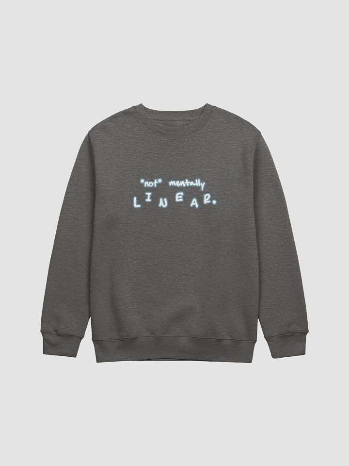 *not* mentally linear (lined design, #709AAF) printed crewneck product image (5)