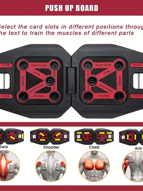 Home Gym Exercise Equipment - Portable Workout System 17 Fitness Accessories 9 In1 Push Up Board Set, Resistance Bands with Pilates Bar Strength Training Abs Shoulders Back Butt product image (7)