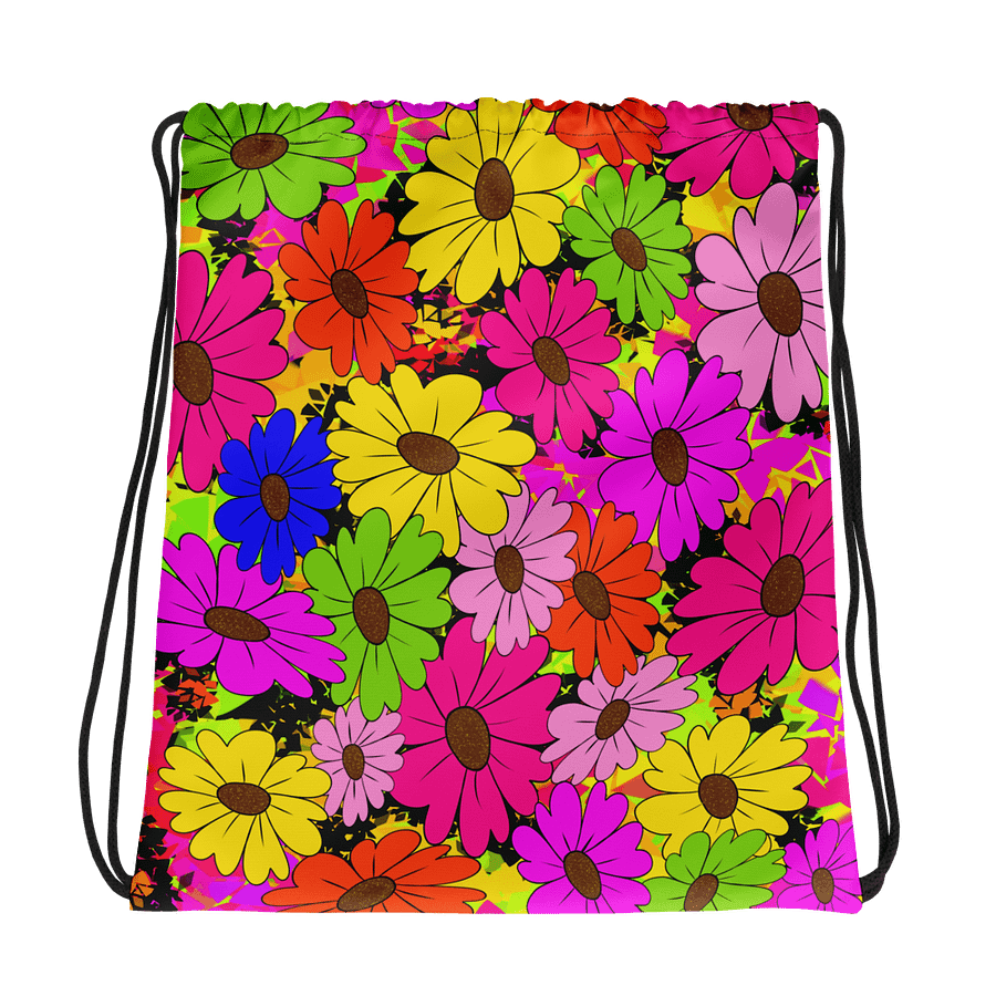 Vibrant Floral Fiesta Drawstring Bag product image (1)