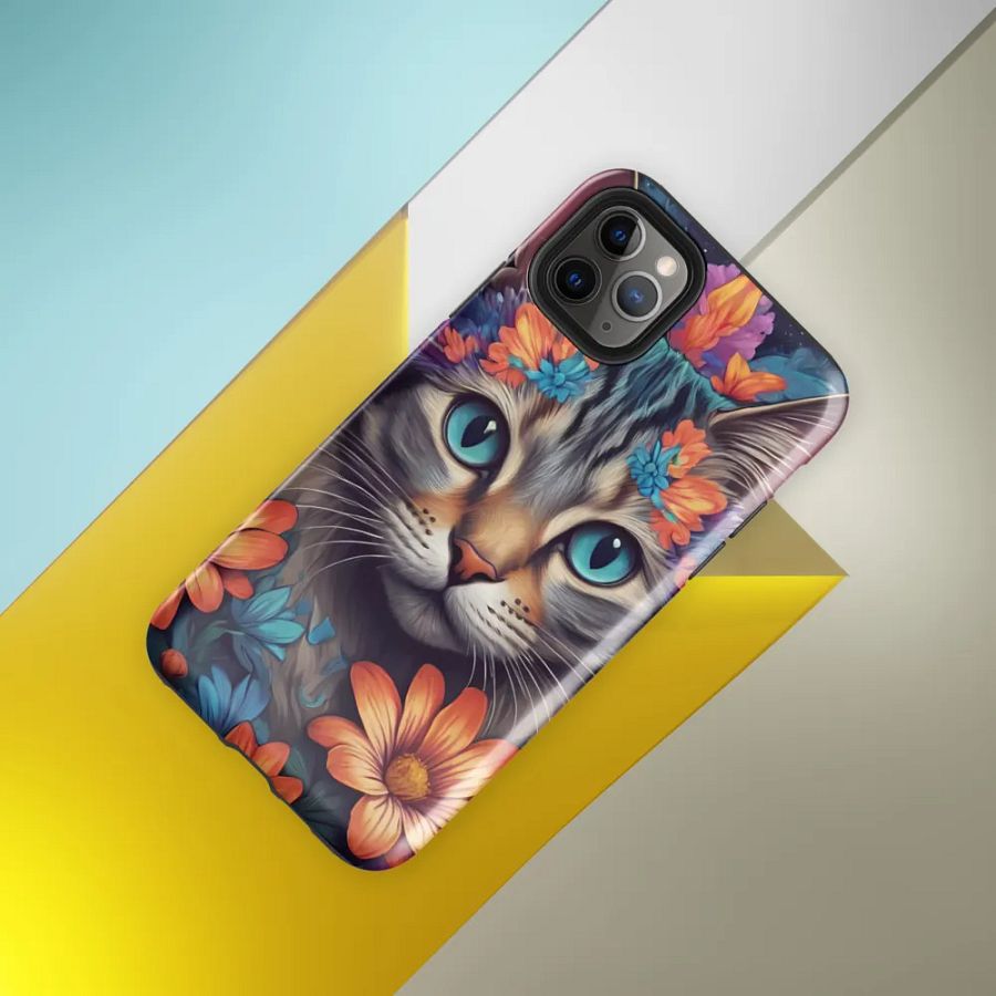 Floral Feline Fantasy: Blossoming Cat iPhone Case product image (8)
