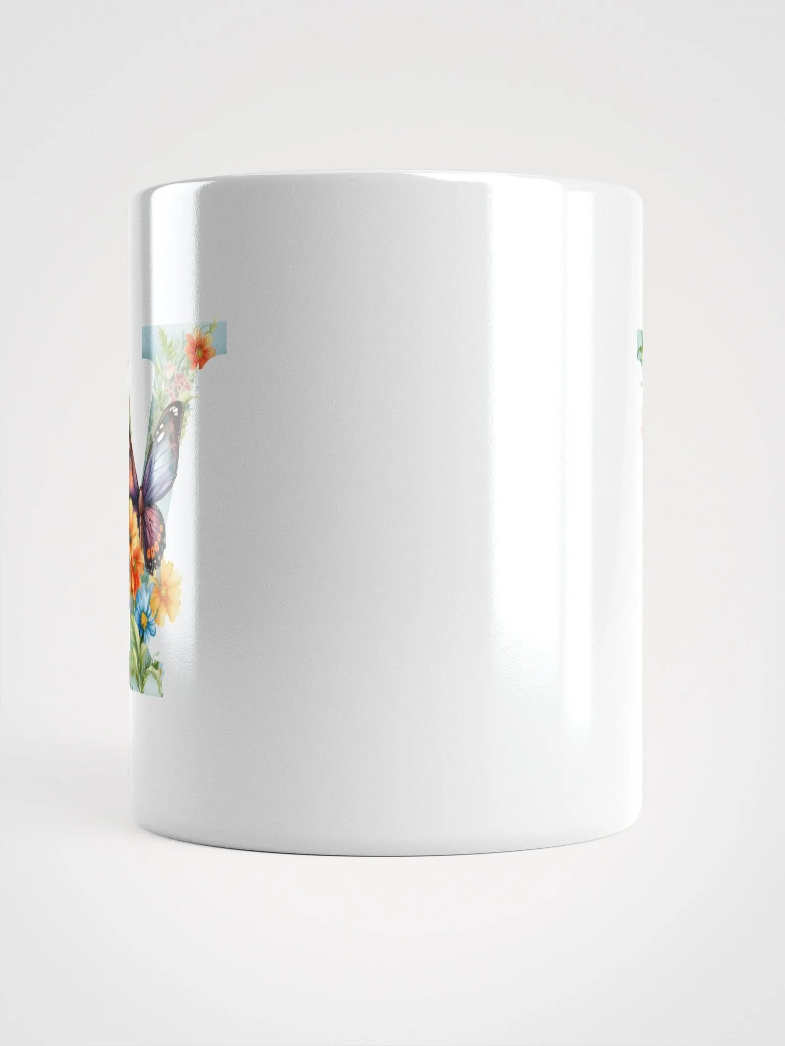 Letter Y Monogram Floral Fantasy White Glossy Mug product image (13)