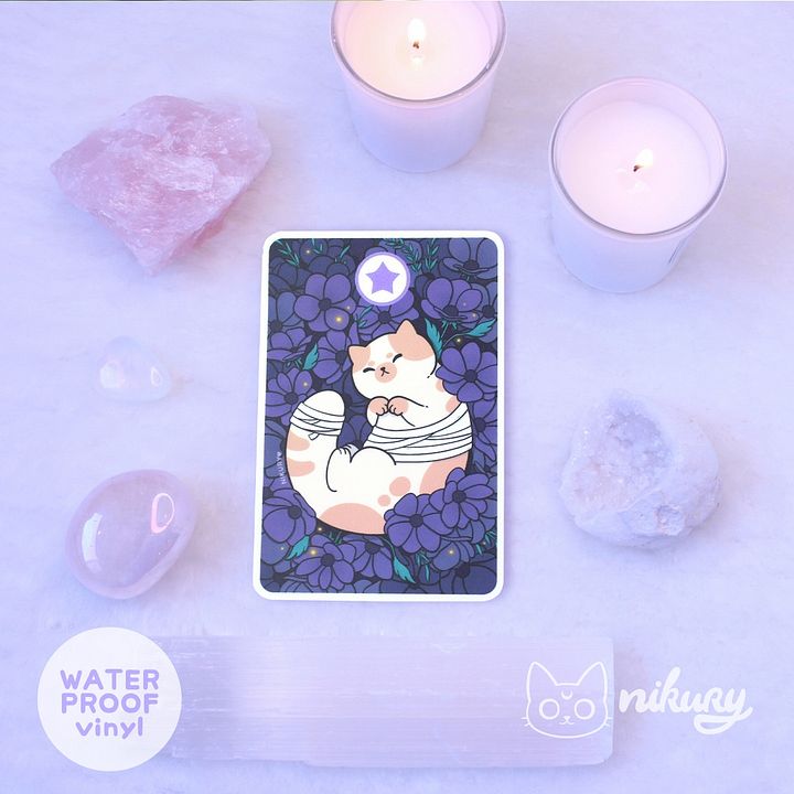 Matt Holo Tarot Cat Sticker product image (1)