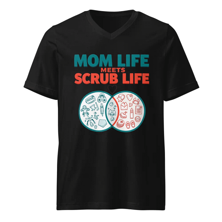 Mom Life Meets Scrub Life V-Neck Tee product image (1)