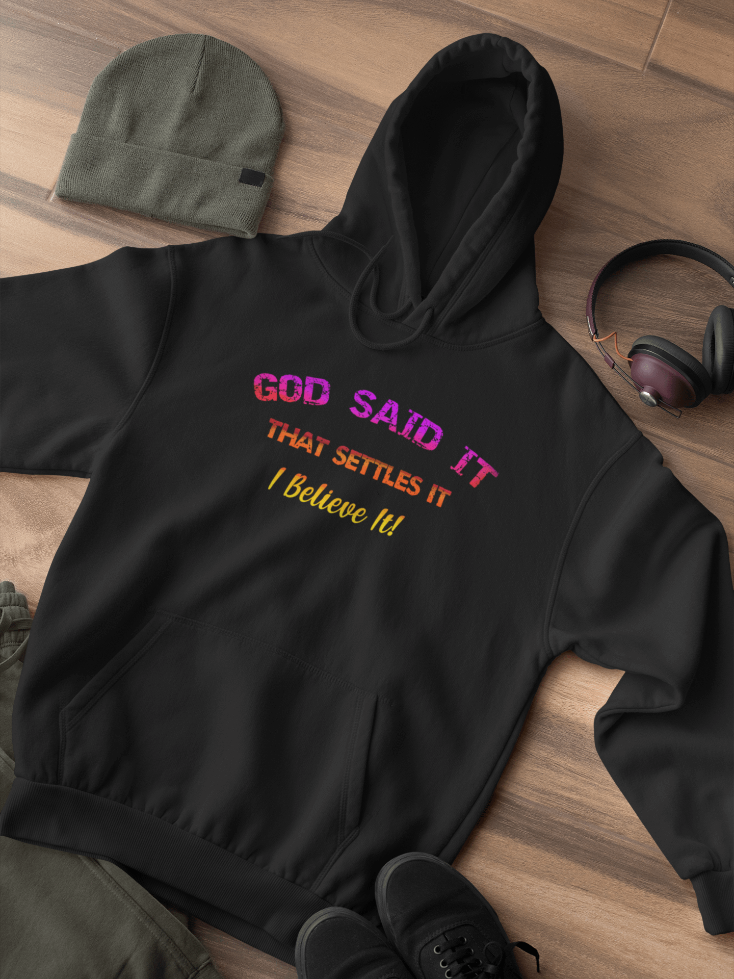 Hoodie Christian God said it, that settles it, I believe it product image (1)