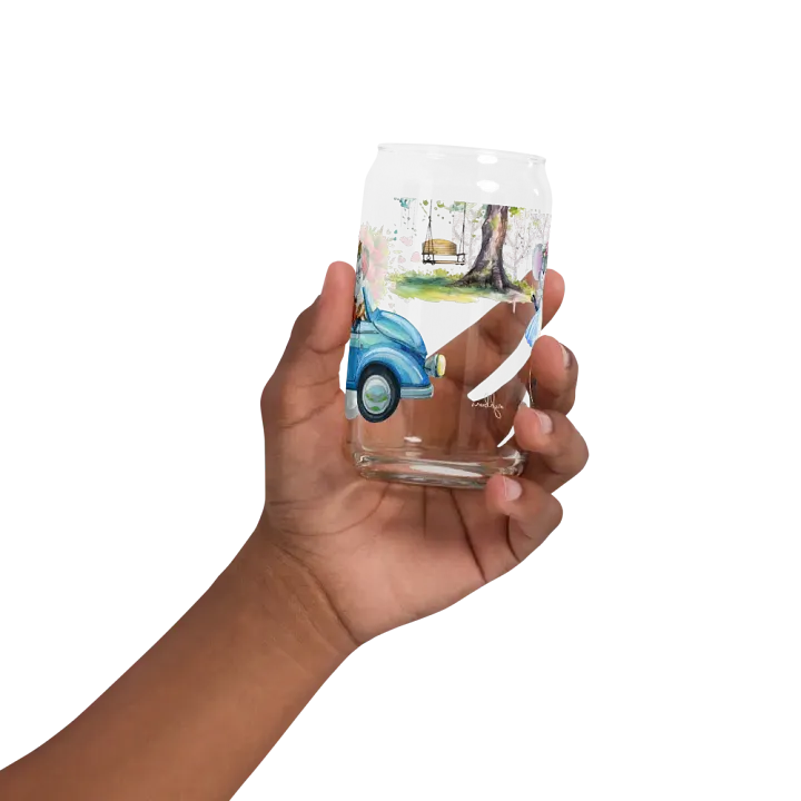 Four Seasons of Love: Love In Full Bloom Can-Shaped Glass | Romantic Spring Drinkware product image (2)