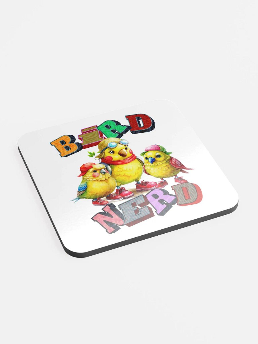 Bird Nerd Yellow Budgie Whimsical Cork Coaster Set product image (3)