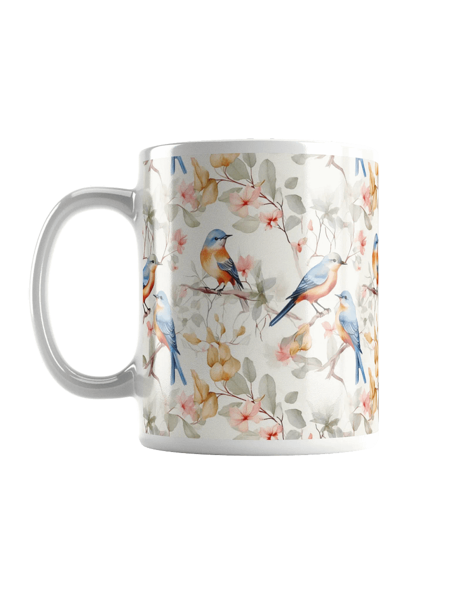 Bluebirds White Glossy Ceramic Mug by Treasure Pie product image (18)