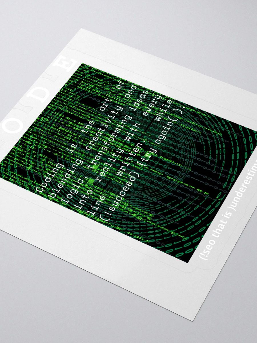 Code seo underestimated Creativity Kiss Cut Stickers product image (9)