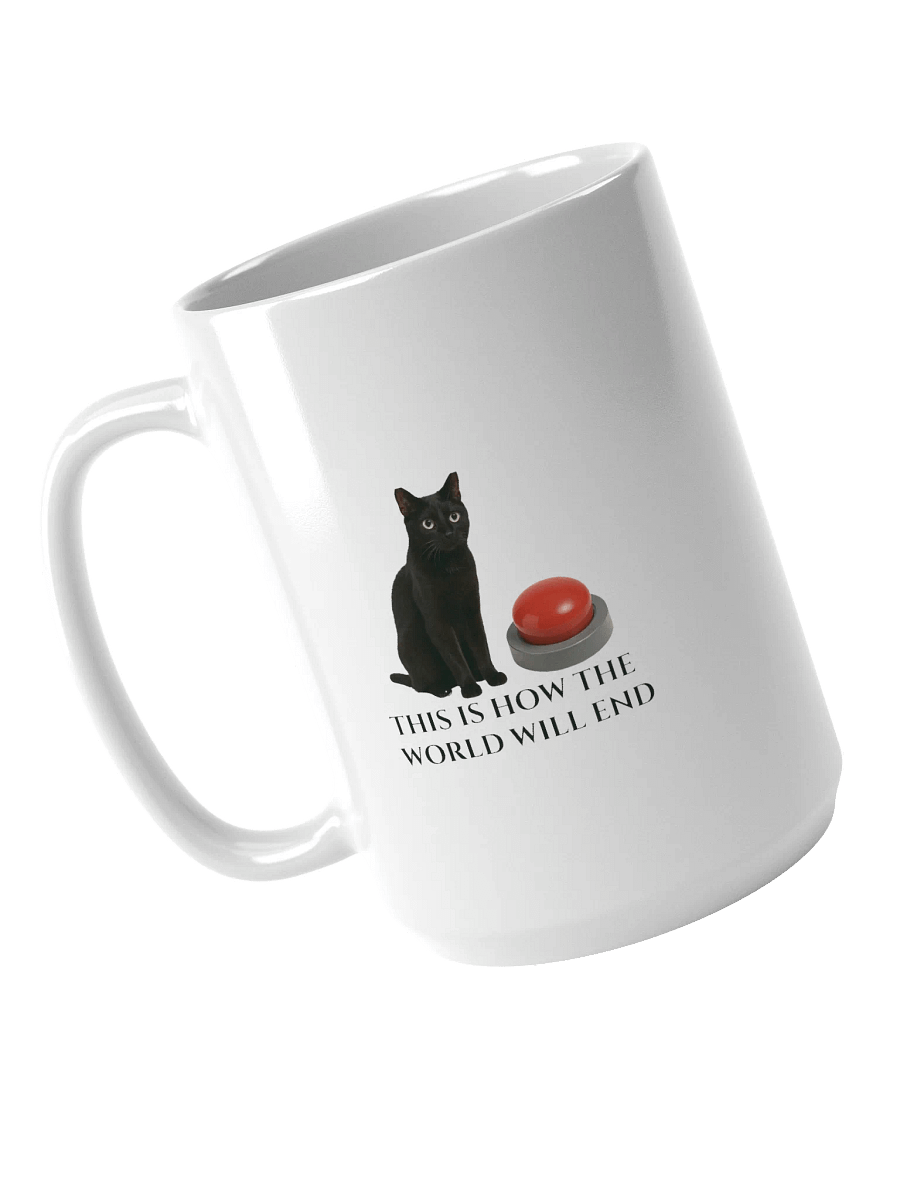 Apocalyptic Cat Button Mug product image (3)