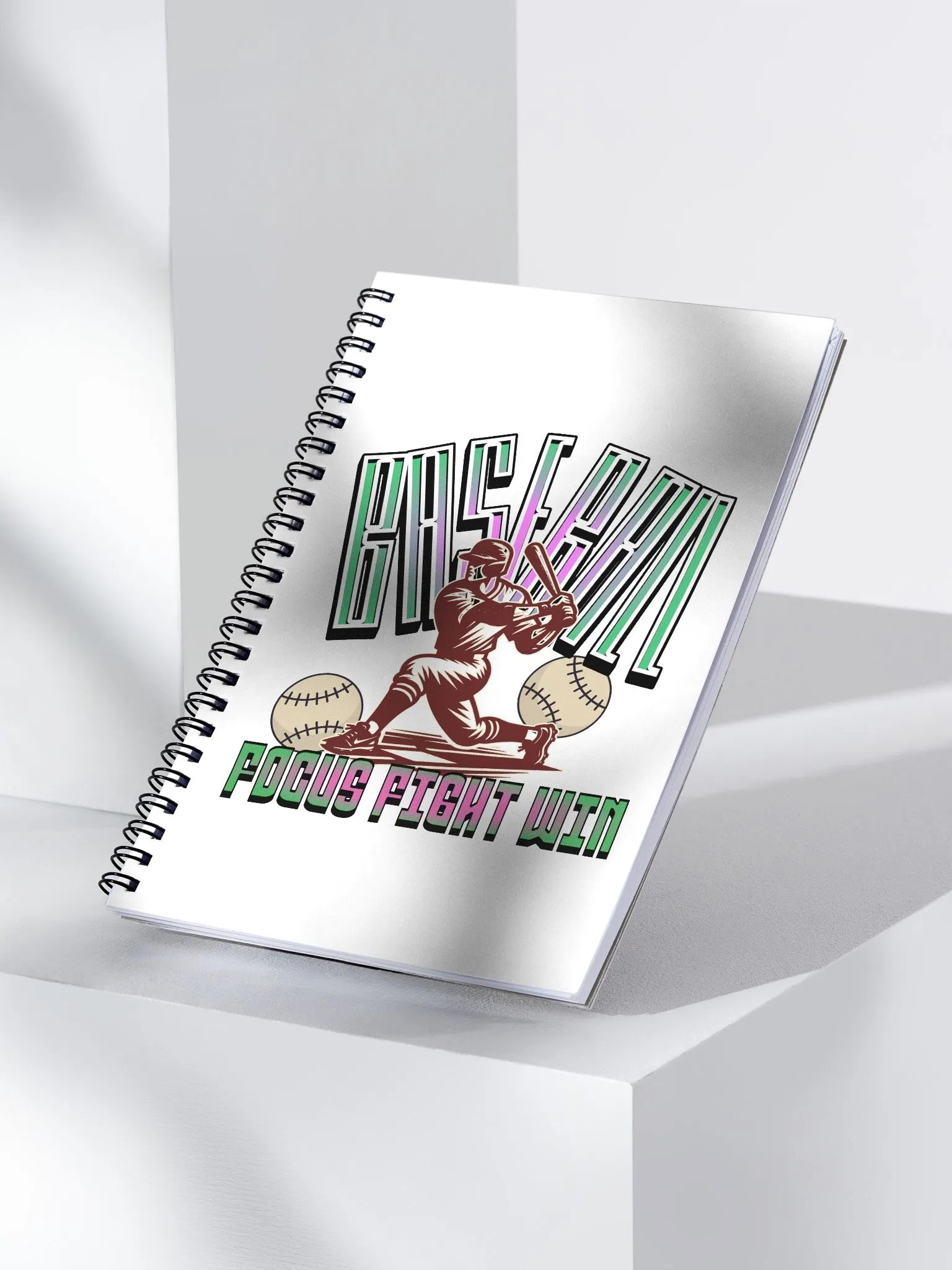 Focus Fight Win Baseball Notebook product image (3)