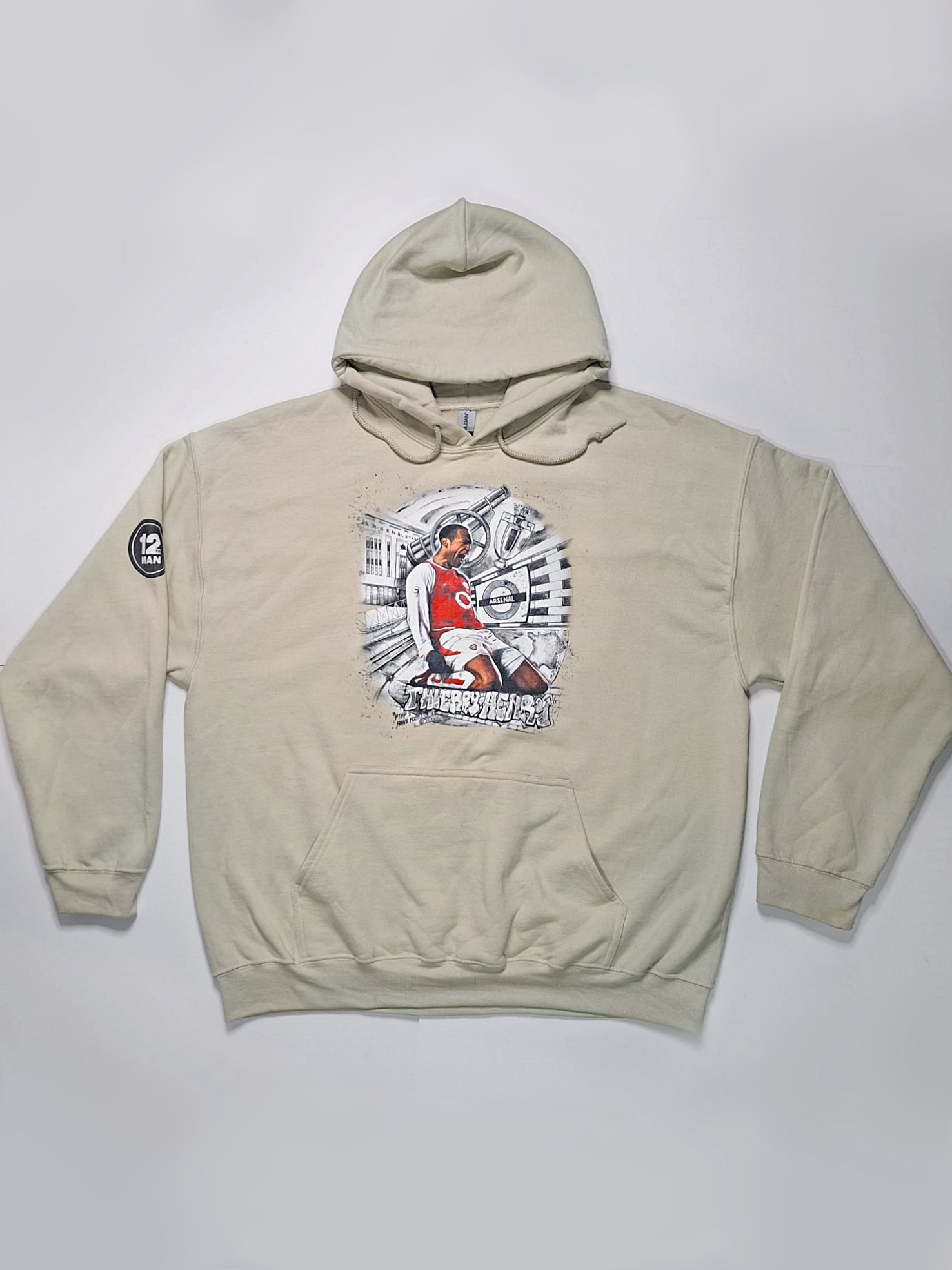 Thierry Henry Arsenal Hoodie – Front Print Football Artwork & Sleeve Logo (Podcast Exclusive) product image (6)