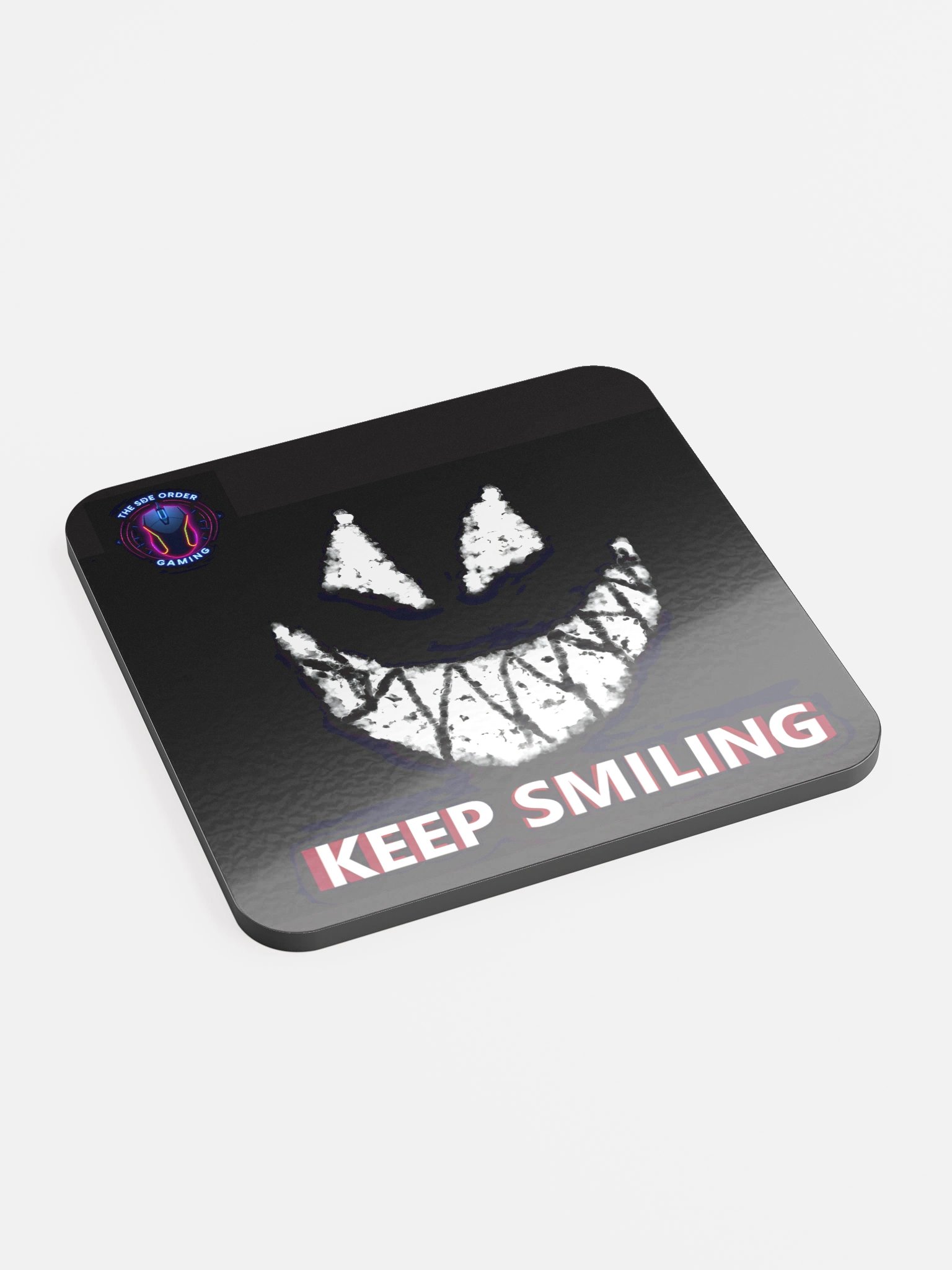 Eerie Smiley Glossed Cork Coaster product image (2)