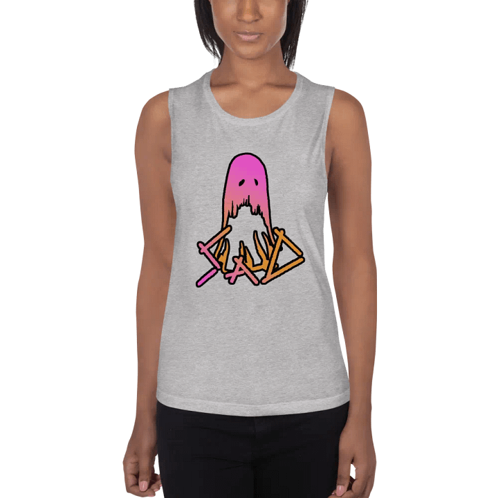 SaD Women's Style Tank Top Big Logo - Pink and Orange product image (1)