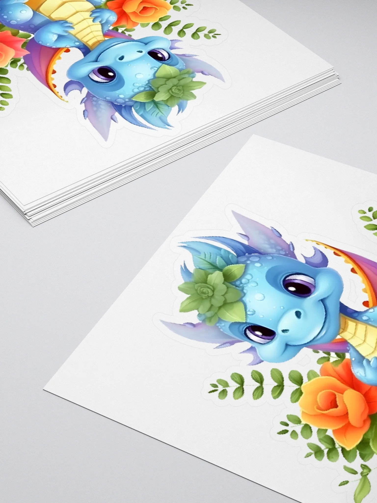 Whimsical Blue Dragon Sticker Set product image (12)