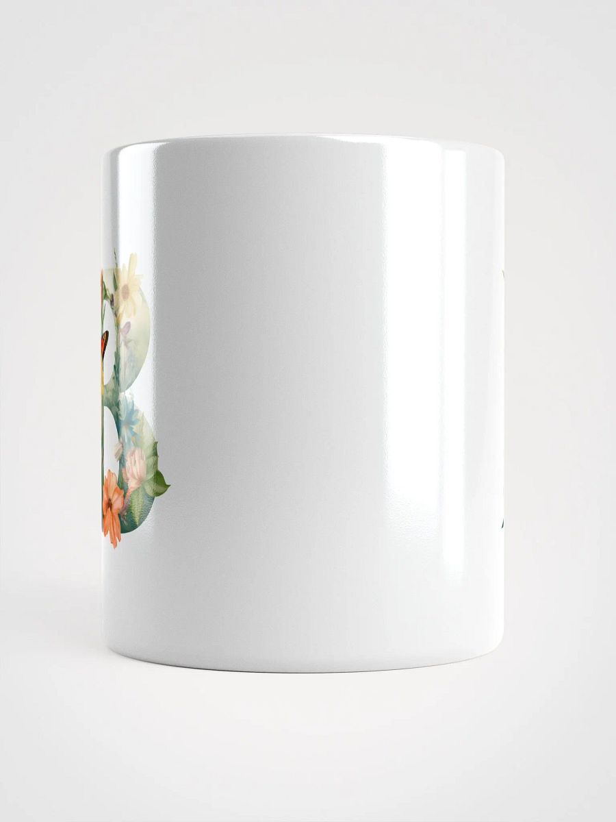 Letter B Monogram Floral Fantasy White Glossy Mug product image (13)