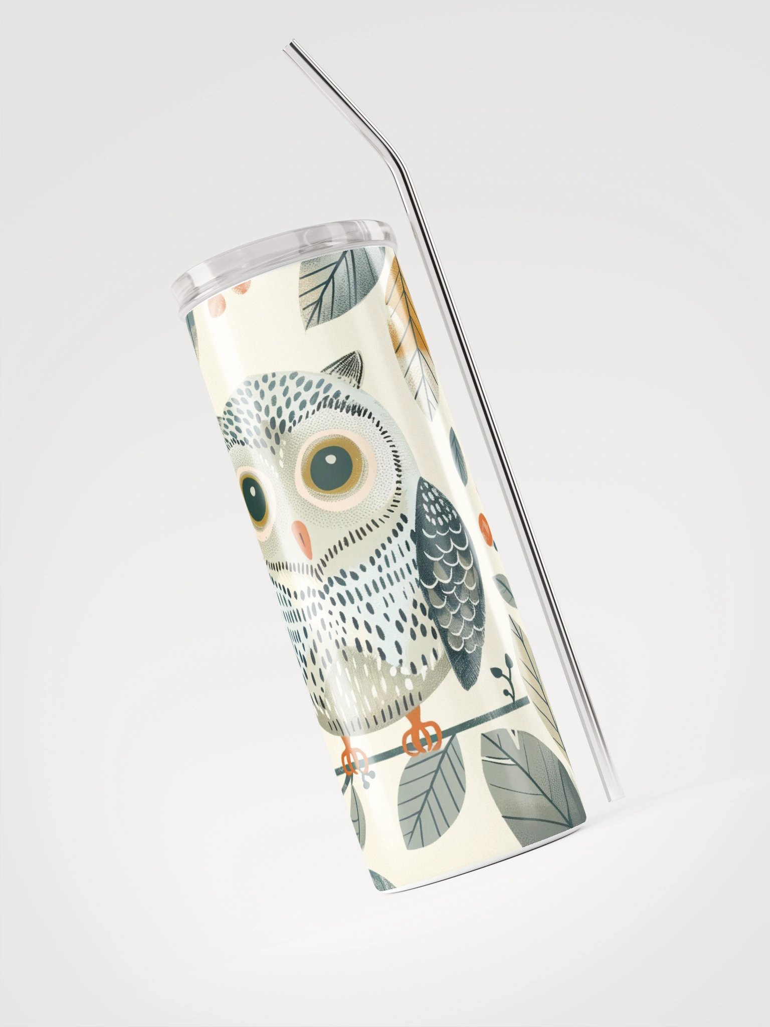 Autumn Owl Stainless Steel Tumbler product image (3)