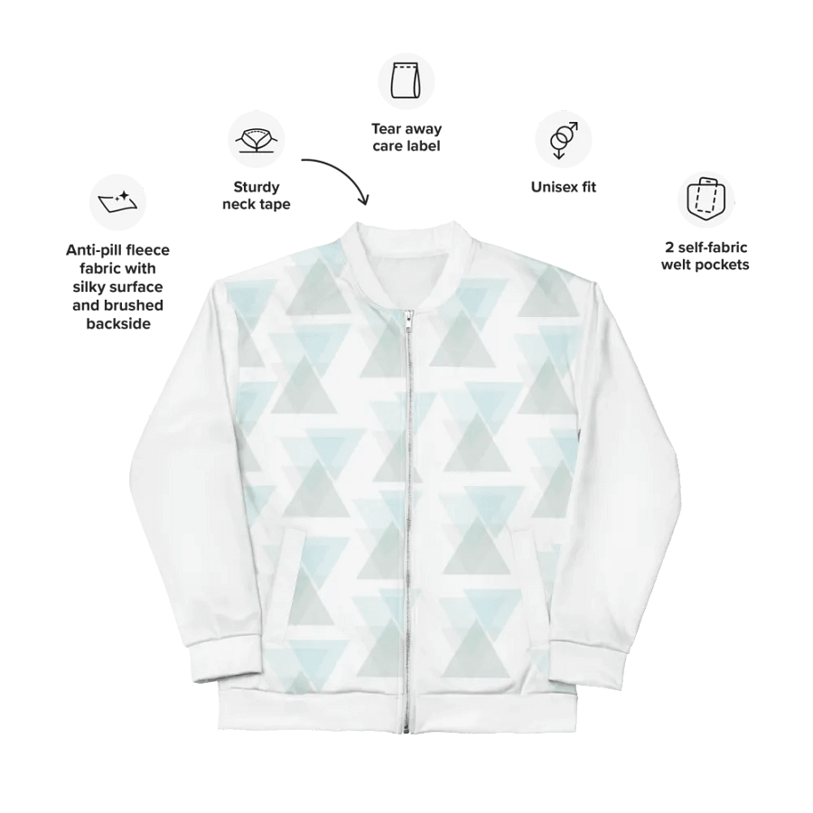 Turquoise Triangle Symmetry Bomber Jacket product image (11)
